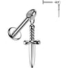 Titanium Labret dagger dangle Internally Threaded