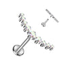 Titanio Labret Arco con 9 zirconi Filettatura Interna