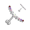 Titanium Labret 9 Zirconia Curved Internally Threaded