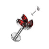 Titanium Labret Leaf Zirconia Internally Threaded
