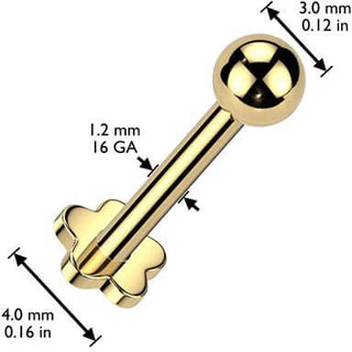 Titanio Labret Sfera base a fiore Filettatura Interna