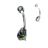 Titanium Belly Button Piercing Drop Zirconia Internally Threaded