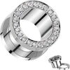 Titanium Tunnel cnc set cubic zirconia rim Internally Threaded