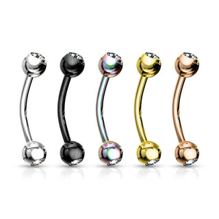 Piercing Sopracciglio Sfera con zircone, 5 pezzi