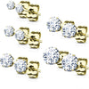 Zirconia Silver 5 pair, 5 s pairs