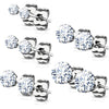 Zirconia Silver 5 pair, 5 s pairs