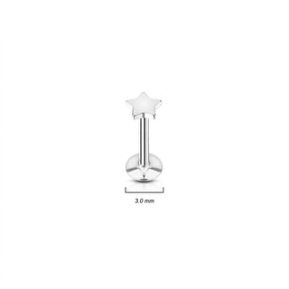 Labret Star Internally Threaded, 4  pieces