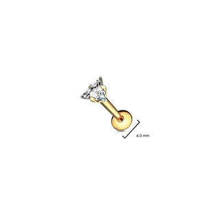 Labret Triangle Zirconia Internally Threaded, 4  pieces