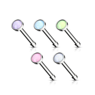 Nose Stud Opal Round, 5  pieces