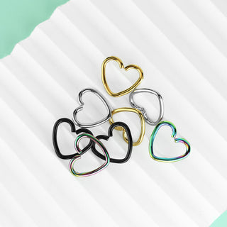 Anello Piercing  Cuore Pieghevole, 4 pezzi