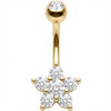 Piercing Ombelico Fiore in Cristallo Cinque Petali