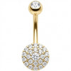 Piercing Ombelico Disco Tondo Pavé Cristalli