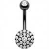 Piercing Ombelico Disco Tondo Pavé Cristalli