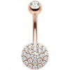 Piercing Ombelico Disco Tondo Pavé Cristalli