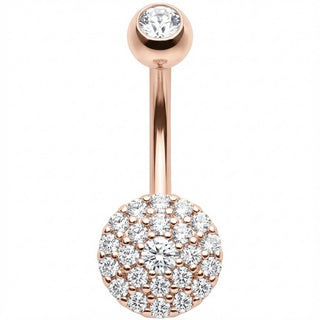 Piercing Ombelico Disco Tondo Pavé Cristalli