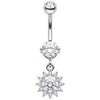 Piercing Ombelico Pendente Fiore di Cristallo
