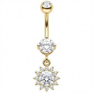 Piercing Ombelico Pendente Fiore di Cristallo