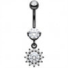 Piercing Ombelico Pendente Fiore di Cristallo