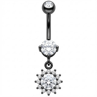 Piercing Ombelico Pendente Fiore di Cristallo