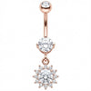 Piercing Ombelico Pendente Fiore di Cristallo