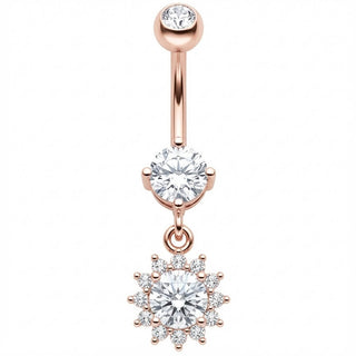 Piercing Ombelico Pendente Fiore di Cristallo