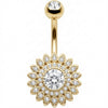 Piercing Ombelico Girasole Pavé di Cristalli