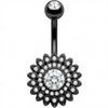 Piercing Ombelico Girasole Pavé di Cristalli