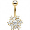 Piercing Ombelico Fiocco Neve Cristallo Baguette