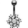 Piercing Ombelico Fiocco Neve Cristallo Baguette