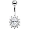 Piercing Ombelico Halo Cristallo Ovale Raggiante