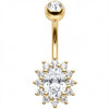 Piercing Ombelico Halo Cristallo Ovale Raggiante