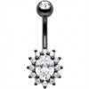 Piercing Ombelico Halo Cristallo Ovale Raggiante