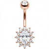 Piercing Ombelico Halo Cristallo Ovale Raggiante