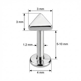 Titanio Labret Top Triangolo Geometrico Filettatura Interna