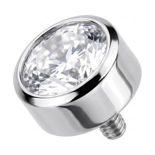 Titanium Top Round Bezel Zirconia Internally Threaded