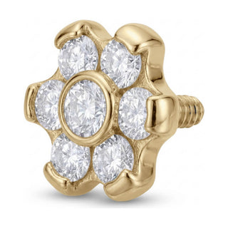 Titanium Top Zirconia Flower Cluster Internally Threaded