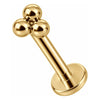 Titanium Labret Trinity Ball Cluster Top Internally Threaded
