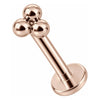Titanium Labret Trinity Ball Cluster Top Internally Threaded