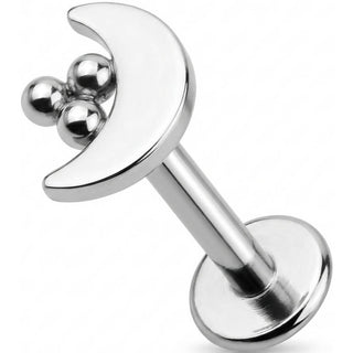 Titanio Labret Mezzaluna Con Tre Sfere Filettatura Interna
