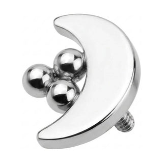 Titanium Top Beaded Crescent Moon Internally Threaded
