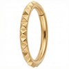 Titanium Ring Textured Geometric Pyramids Clicker