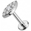 Titanio Labret Forma Marquise Pavé di Cristalli Filettatura Interna