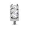 Titanium Top Triple Zircon Row Internally Threaded
