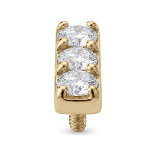 Titanium Top Triple Zircon Row Internally Threaded