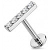 Titanio Labret Barretta con Cinque Cristalli Filettatura Interna