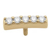 Titanium Top Curved Five Zircon Row Internally Threaded