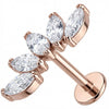 Titanium Labret Five Marquise Stone Curved Vine