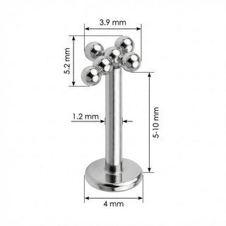 Titanio Labret Croce di Sfere Filettatura Interna