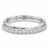 Titanium Ring Double Band Zirconia Row Clicker