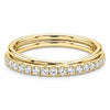 Titanium Ring Double Band Zirconia Row Clicker